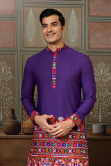 Men's Traditional Designer Purple Kurta