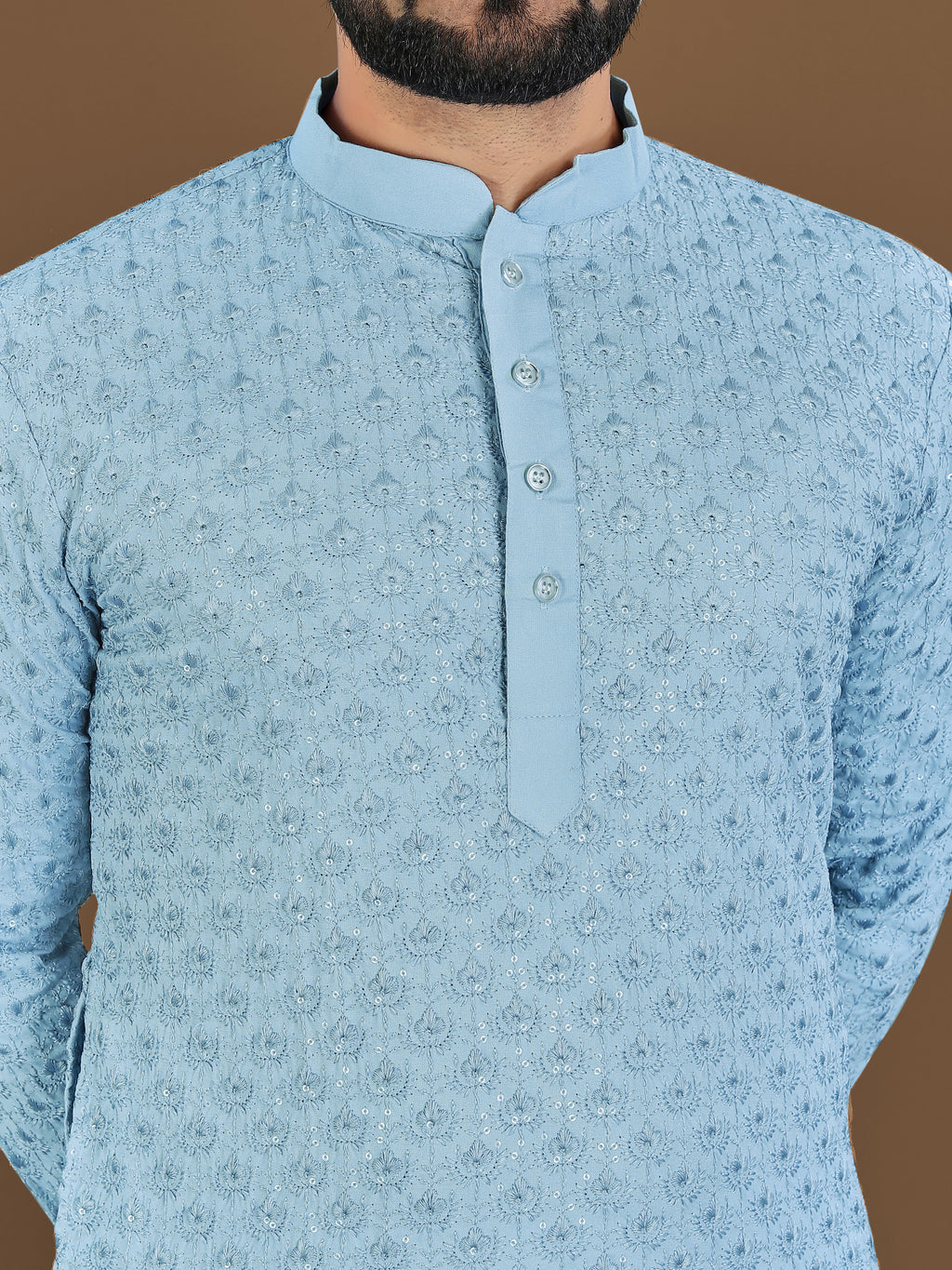 Men’s Lotus Rayon Kurta Sky