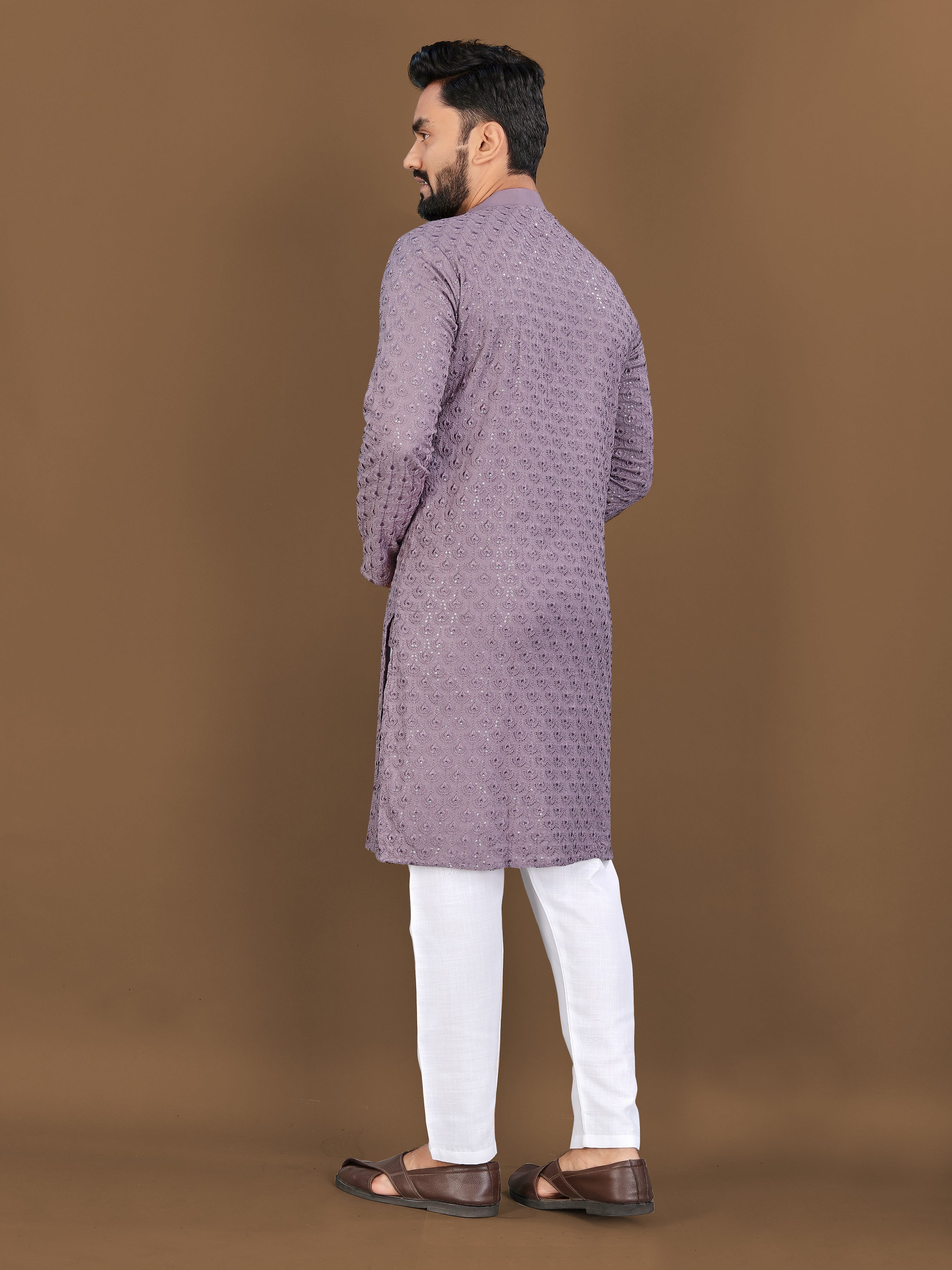 Men’s Lotus Rayon Kurta Lavender