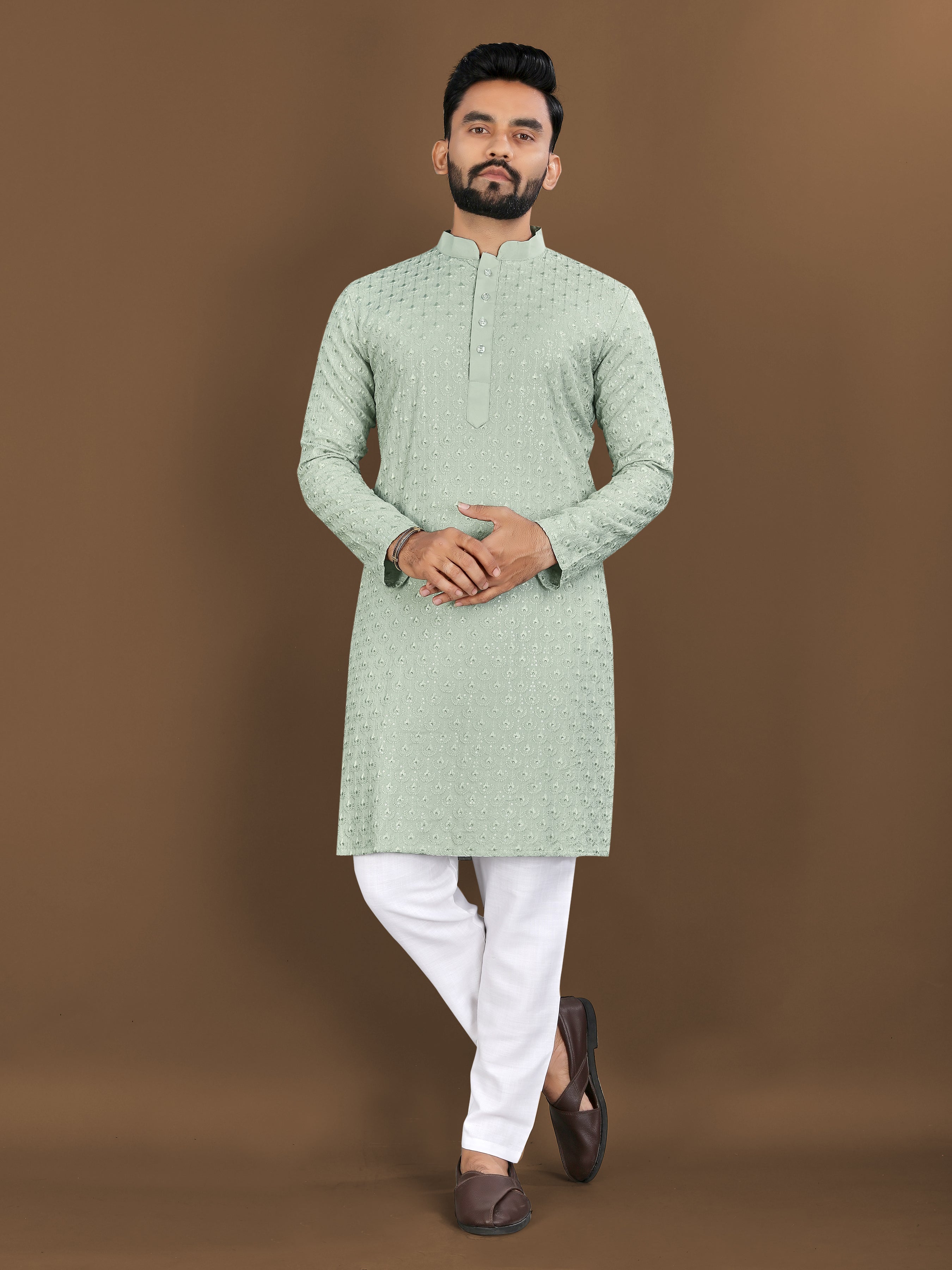Men’s Lotus Rayon Kurta Pista
