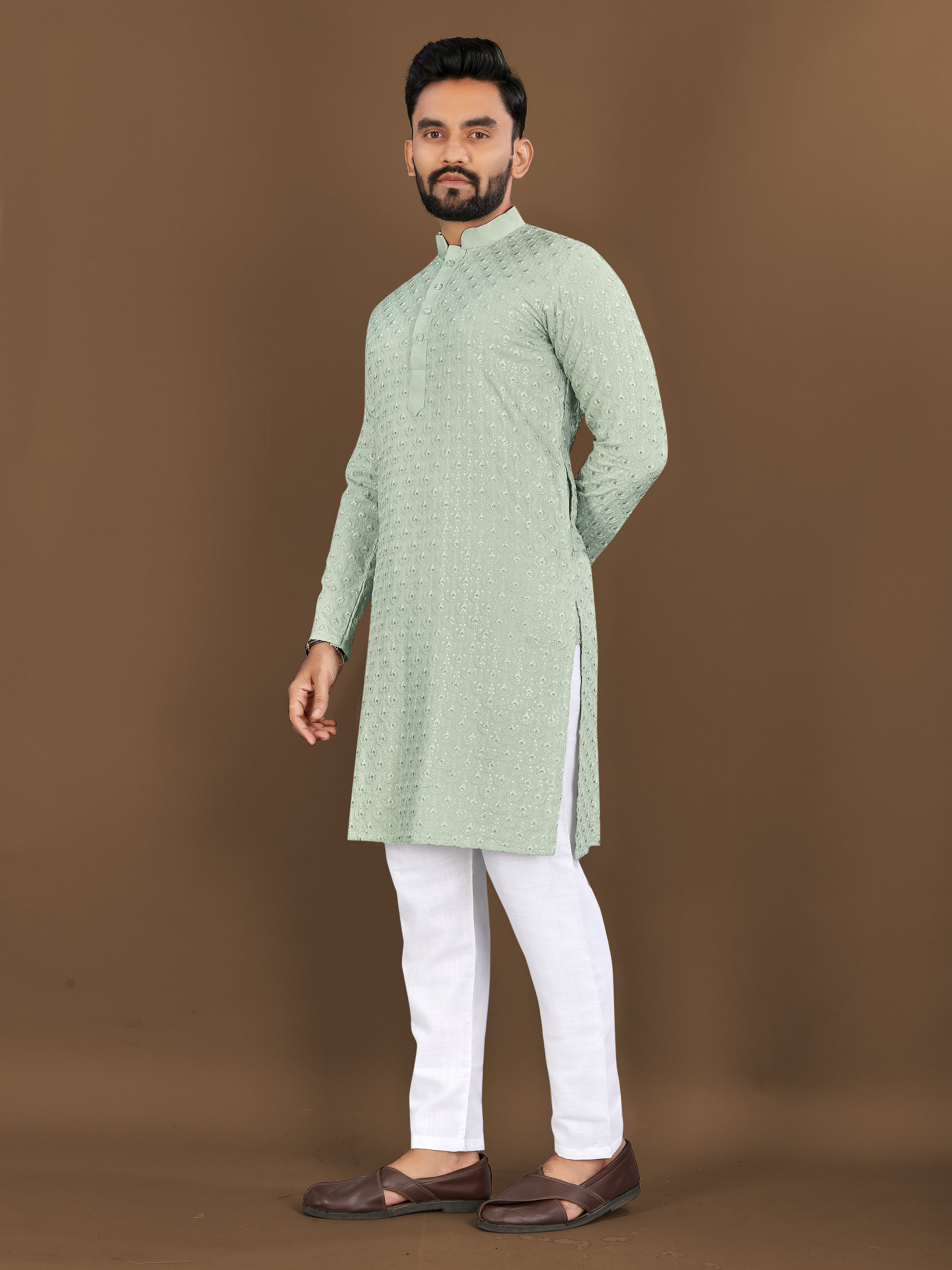 Men’s Lotus Rayon Kurta Pista