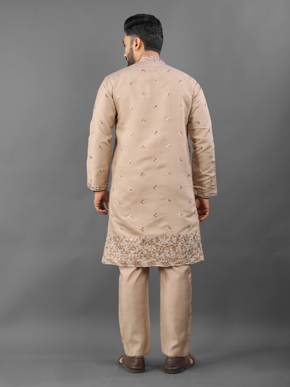 Men's Heritage Glory Russian Silk Cream Kurta Set