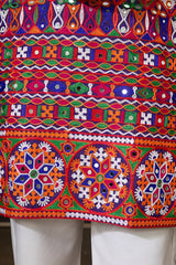 Men's Traditional Designer Wine Kurta