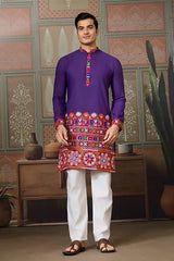 Men's Traditional Designer Purple Kurta