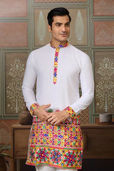 Men's Traditional Designer White Kurta