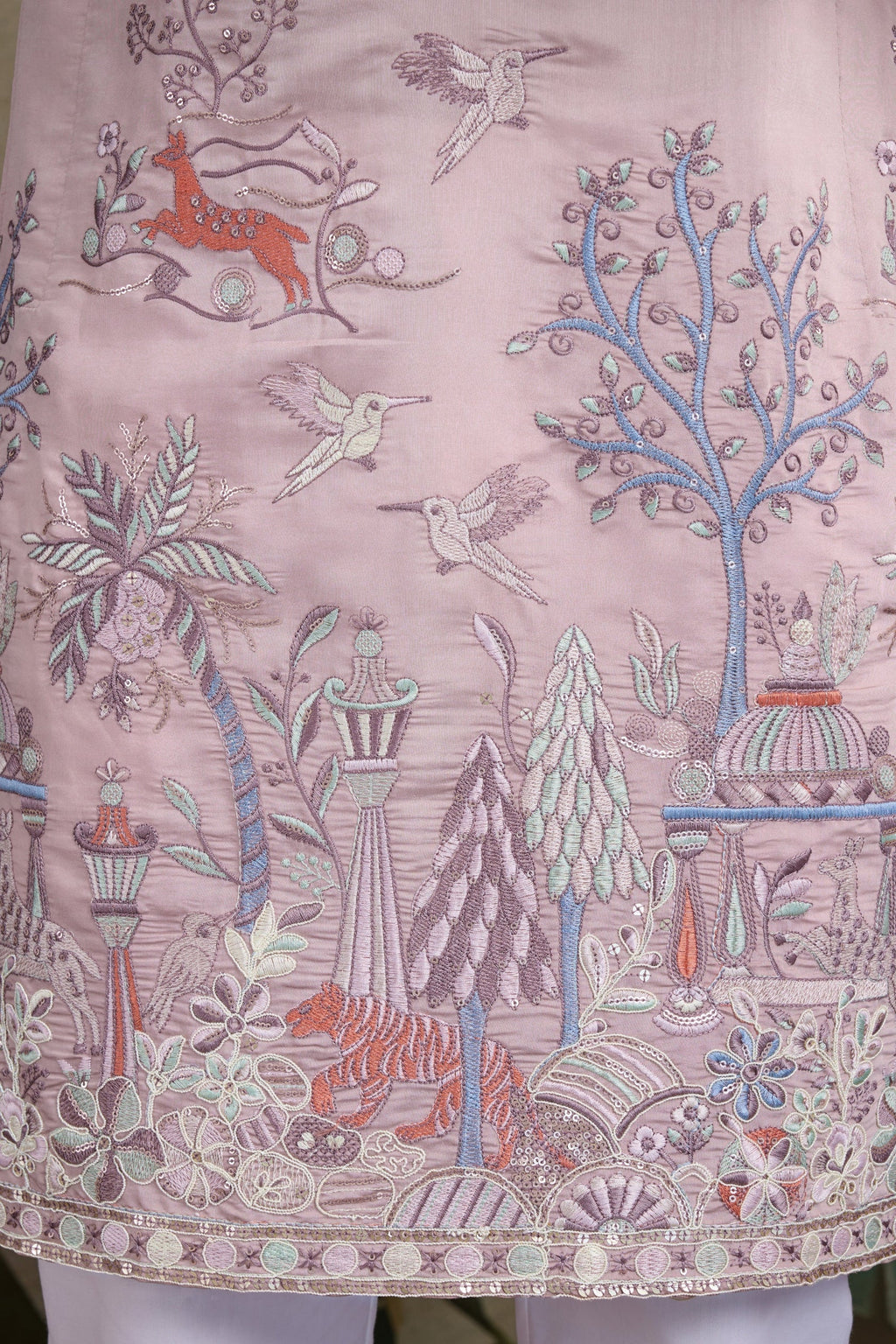 Men's Majestic Glory Silk Viscose Pink Kurta